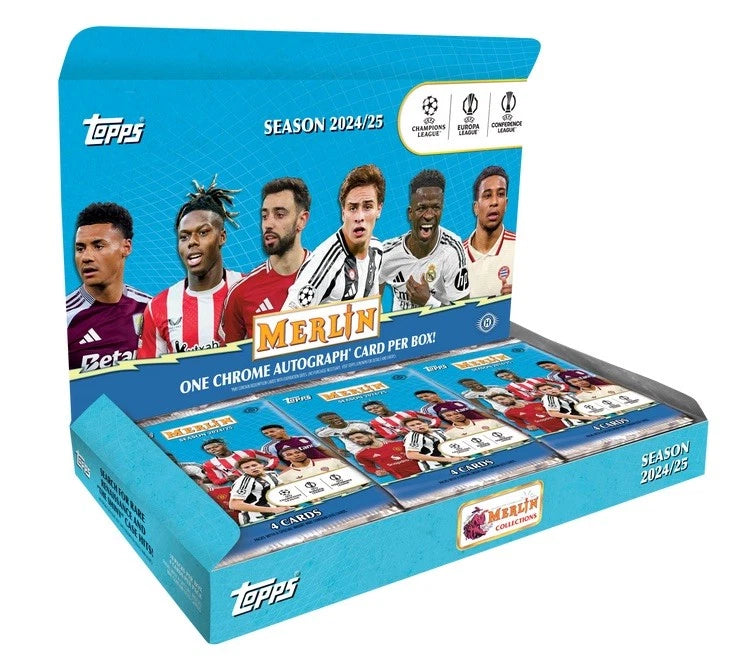 Topps Chrome Merlin UEFA Club Competitions Soccer Hobby Box 2024/25