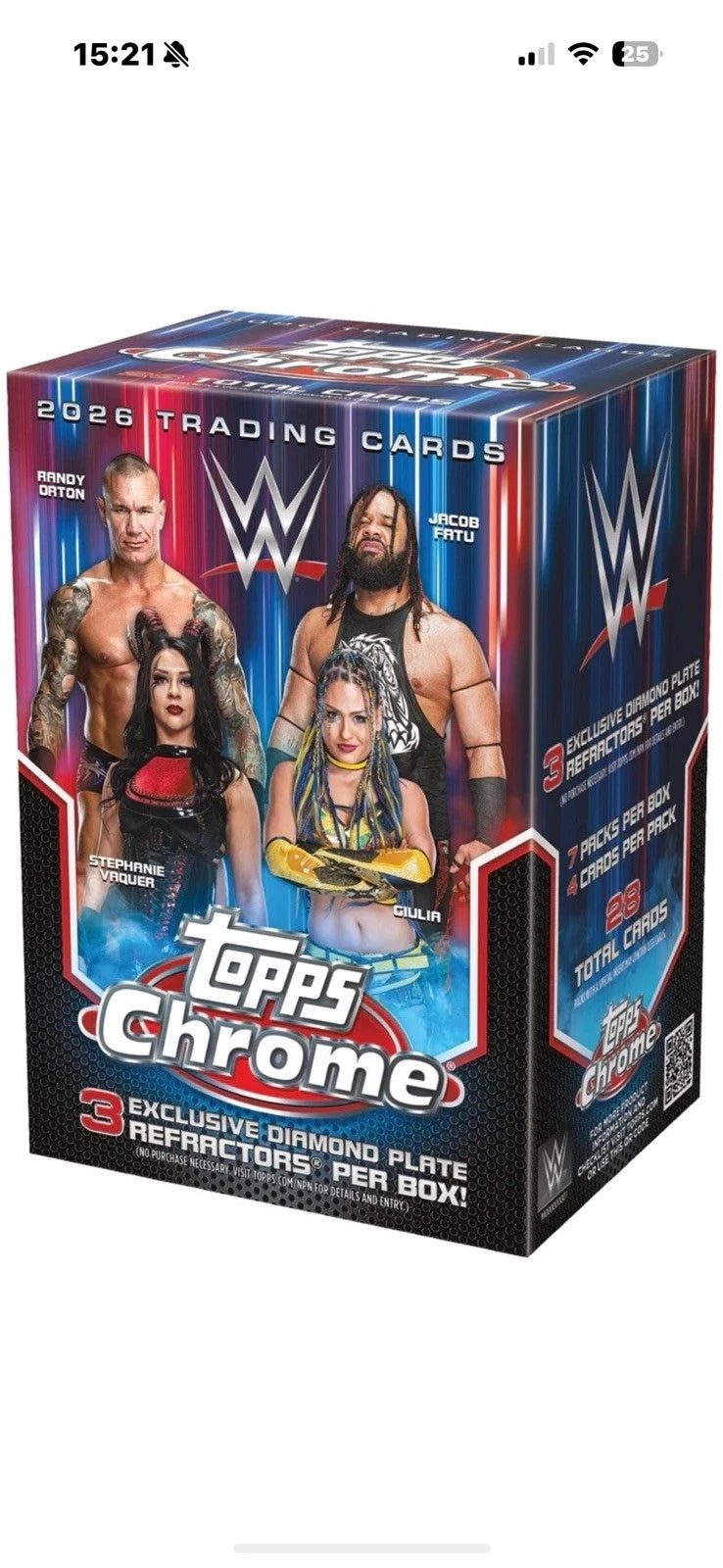 Topps Chrome WWE 2026 Value Box